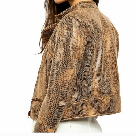 FREE PEOPLE SNAKE FÉNIX FAUX-LEATHER JACKET - Picture 5 of 12